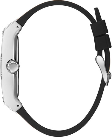 Guess Herren Uhr Edelstahl Farbe silber Amband Leder/silikon GW0202G3